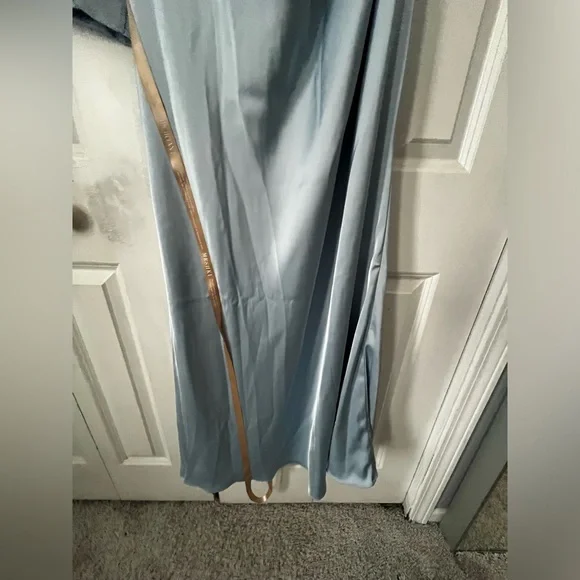 MESHKI- Avery One-Shoulder Maxi Dress - Cornflower Blue - Picture 9 of 9